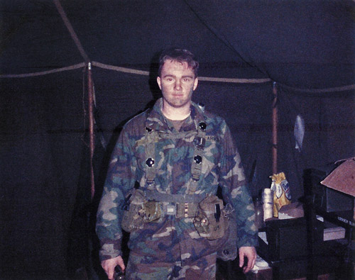 John Wise on training exercise in the U.S. Army 1986, Rhein Main Airbase Frankfurt, Germany