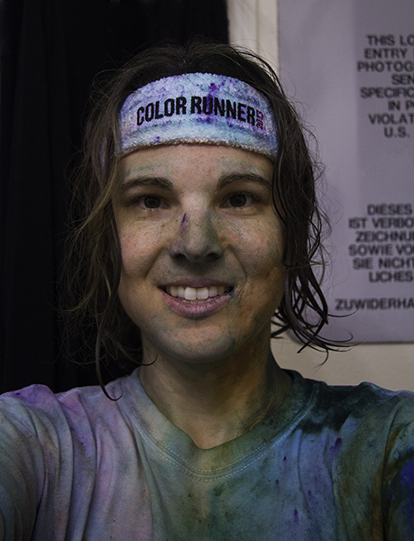 post-race and pre-shower