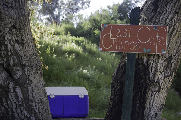 somewhere along a dirt road - we did not look in the cooler