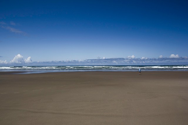 Dad enjoying low tide