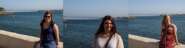 Nici, Sabrina, and Marita with the Coronado Bay Bridge