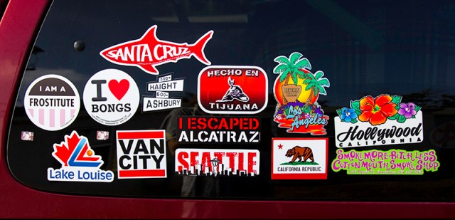 their van's sticker collection