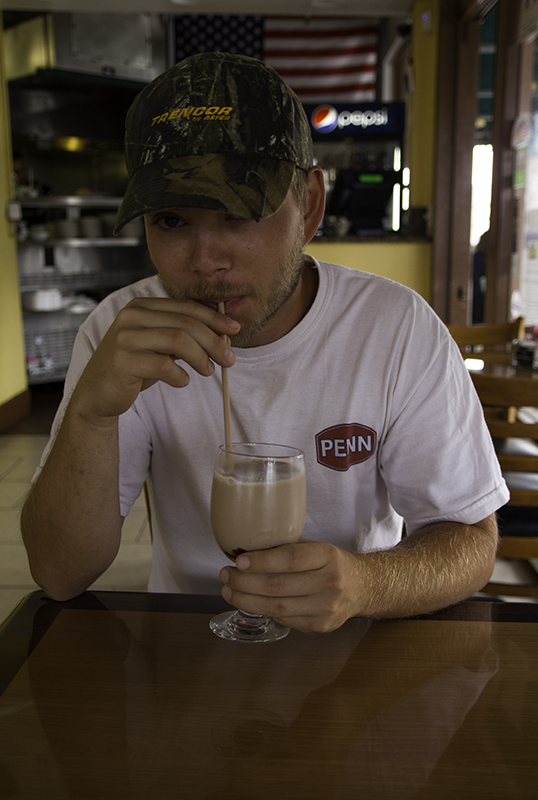 Jason drinking fancy milk