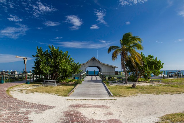 boat dock as seen coming out of the fort