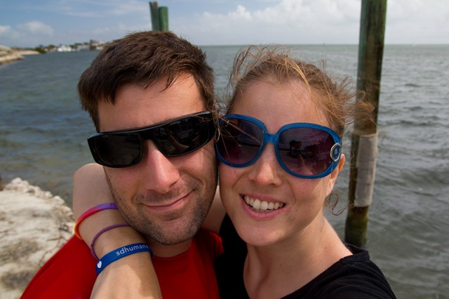 in front of Wahoo's in Islamadora 