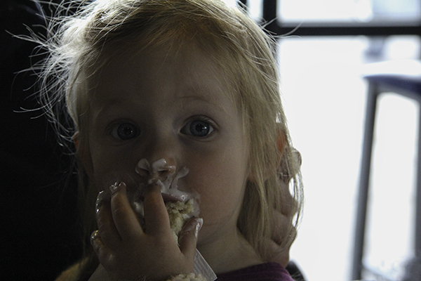 Lyra eating ranch dressing