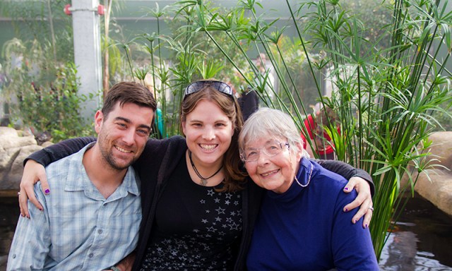 Caleb, me, and Jutta at Butterfly Wonderland