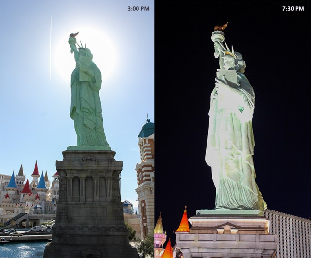 day and night Lady Liberty