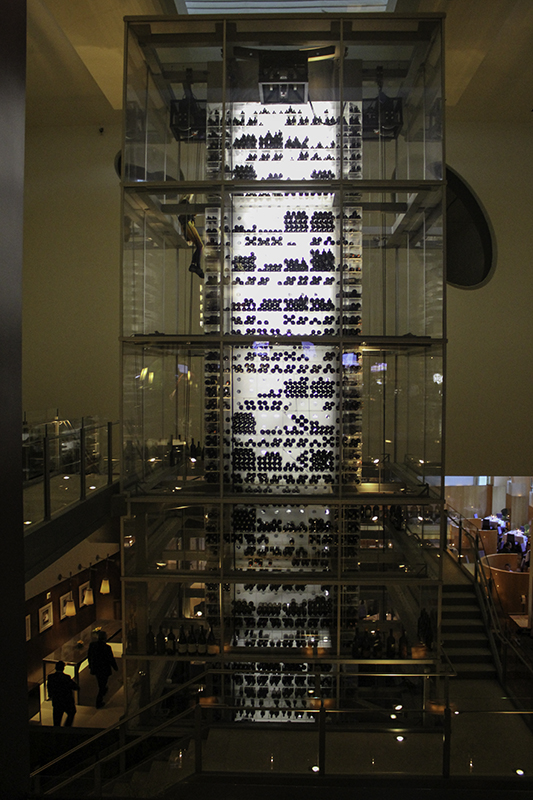 wine tower in Aureole in Mandalay Bay