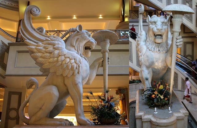 winged lion in Forum Shops
