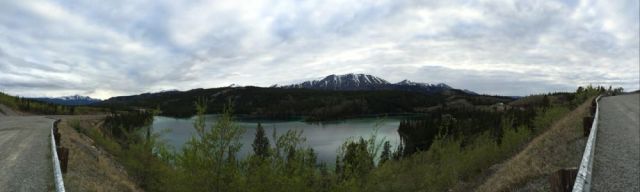 panorama of Good Hope Lake, BC