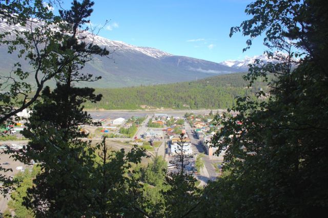 view of Skagway from the trail