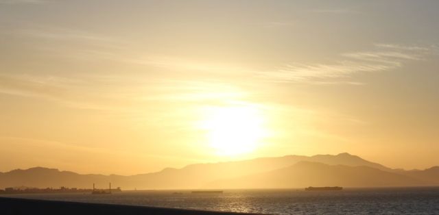 sunset over the Diablo Range in the Santa Cruz Mountains