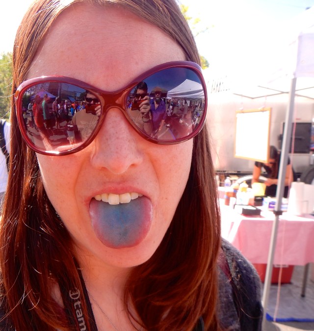 dum-dum dye on my tongue