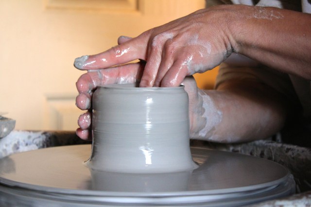 Jake's hands at work