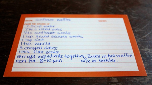 sunflower waffle recipe from online