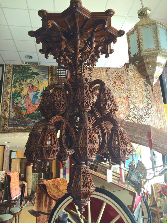 just another hand carved wooden chandelier