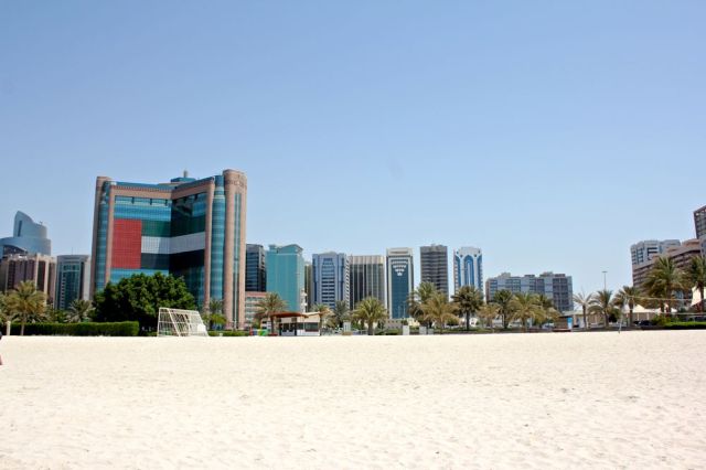 country pride on the skyline from the beach