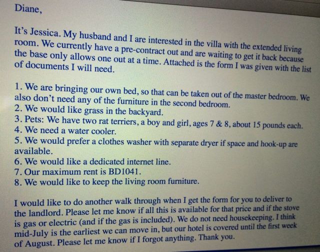 email to real estate agent