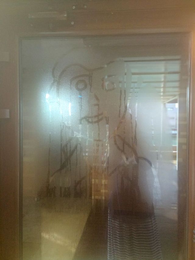 on the door to breakfast