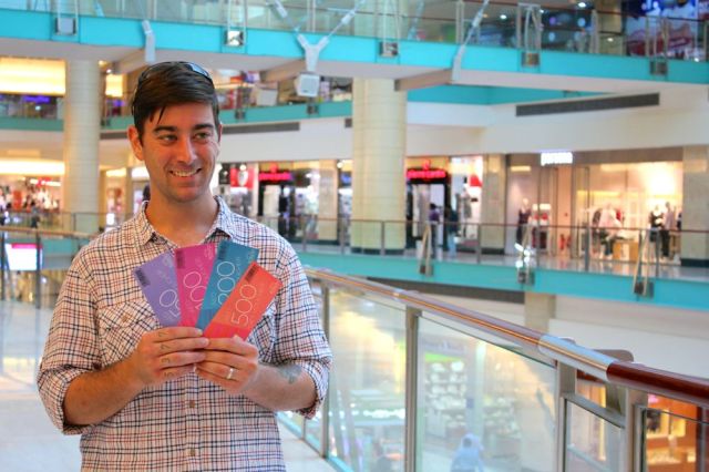 Caleb posing for a lady with a camera - and it's not me