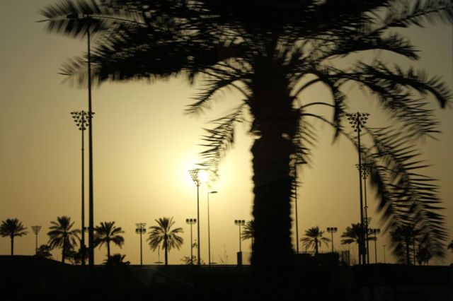 sunset over the track