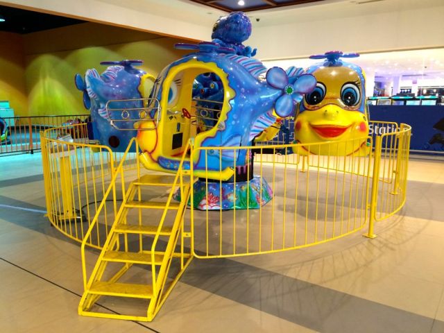 one of the many rides inside Seef Mall