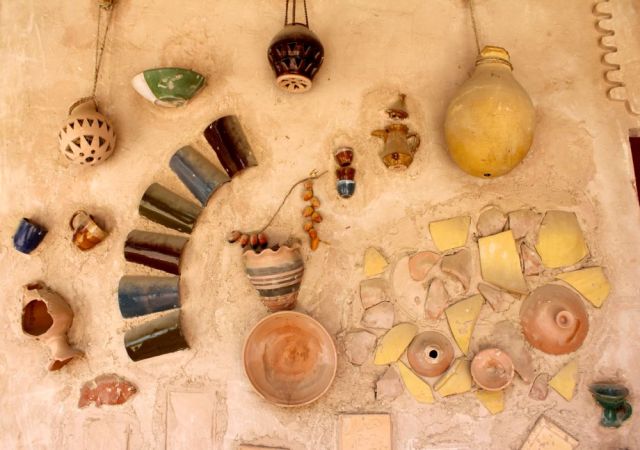 pottery wall art at Heritage Village