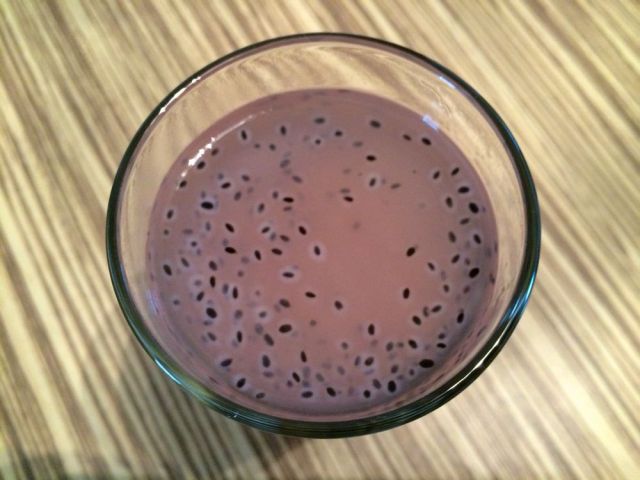 science project or tasty basil seed lychee beverage