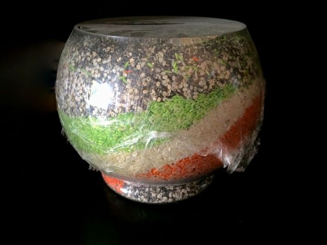 coloured rice at breakfast