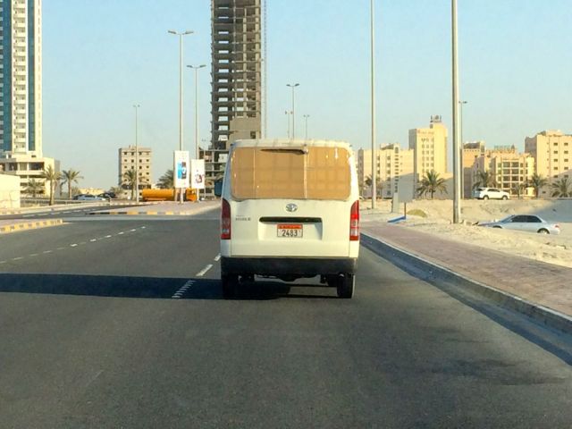 cardboard and packing tap on a moving van
