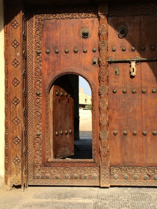 an entrance in a door