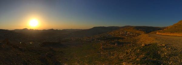 sunset over the valley