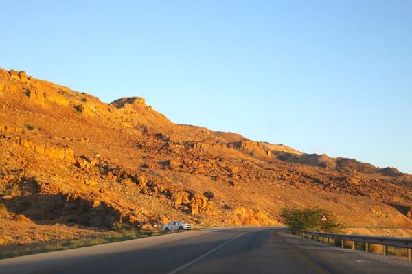 driving to a sunset location