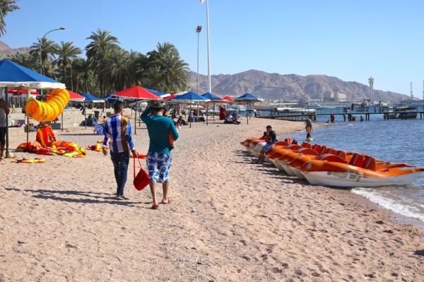 walking on the beach